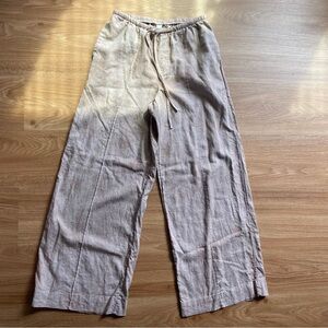 Relaxed Linen Drawstring Linen Pants - Light Tan